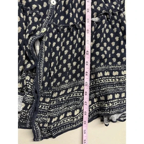 Faherty Orinda Long Sleeve Maxi Dress in navy blue and white. Sz S - Picture 10 of 16